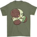 Funny Kiwi Fruit Bird Mom Dad Mens T-Shirt 100% Cotton Military Green