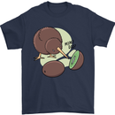 Funny Kiwi Fruit Bird Mom Dad Mens T-Shirt 100% Cotton Navy Blue