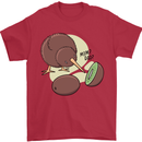 Funny Kiwi Fruit Bird Mom Dad Mens T-Shirt 100% Cotton Red