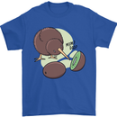 Funny Kiwi Fruit Bird Mom Dad Mens T-Shirt 100% Cotton Royal Blue