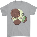 Funny Kiwi Fruit Bird Mom Dad Mens T-Shirt 100% Cotton Sports Grey