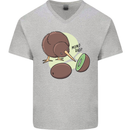 Funny Kiwi Fruit Bird Mom Dad Mens V-Neck Cotton T-Shirt Sports Grey