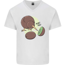 Funny Kiwi Fruit Bird Mom Dad Mens V-Neck Cotton T-Shirt White