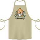 Funny Lazy Couch Potato Watchng TV Cotton Apron 100% Organic Khaki