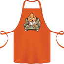 Funny Lazy Couch Potato Watchng TV Cotton Apron 100% Organic Orange
