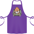 Funny Lazy Couch Potato Watchng TV Cotton Apron 100% Organic Purple