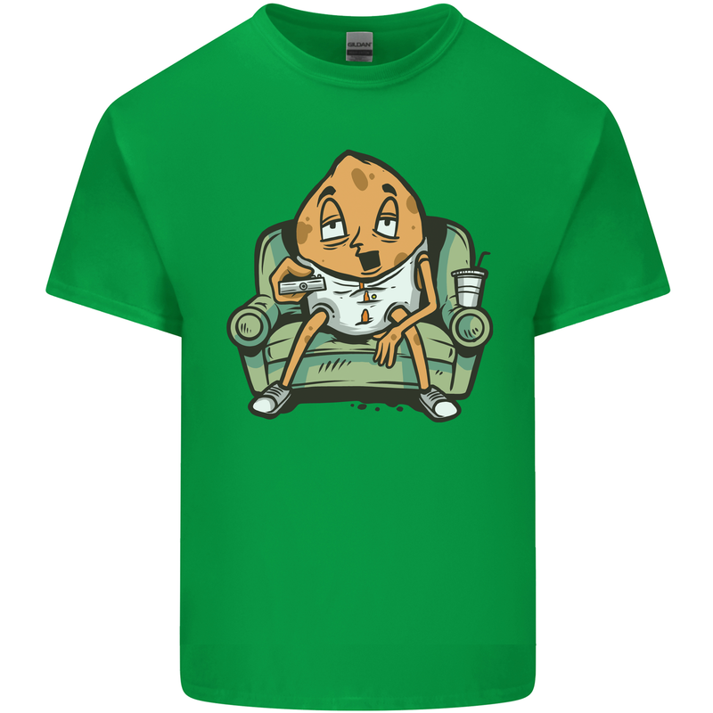 Funny Lazy Couch Potato Watchng TV Kids T-Shirt Childrens Irish Green