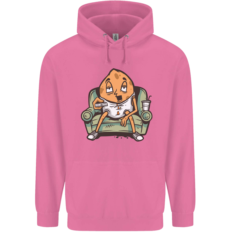 Funny Lazy Couch Potato Watchng TV Mens 80% Cotton Hoodie Azelea