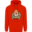 Funny Lazy Couch Potato Watchng TV Mens 80% Cotton Hoodie Bright Red