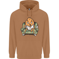 Funny Lazy Couch Potato Watchng TV Mens 80% Cotton Hoodie Caramel Latte