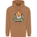 Funny Lazy Couch Potato Watchng TV Mens 80% Cotton Hoodie Caramel Latte