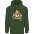Funny Lazy Couch Potato Watchng TV Mens 80% Cotton Hoodie Forest Green