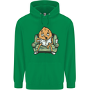Funny Lazy Couch Potato Watchng TV Mens 80% Cotton Hoodie Irish Green