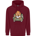 Funny Lazy Couch Potato Watchng TV Mens 80% Cotton Hoodie Maroon