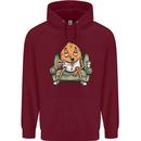 Funny Lazy Couch Potato Watchng TV Mens 80% Cotton Hoodie Maroon