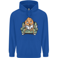 Funny Lazy Couch Potato Watchng TV Mens 80% Cotton Hoodie Royal Blue
