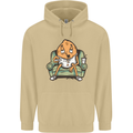 Funny Lazy Couch Potato Watchng TV Mens 80% Cotton Hoodie Sand