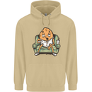 Funny Lazy Couch Potato Watchng TV Mens 80% Cotton Hoodie Sand