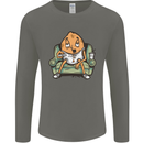 Funny Lazy Couch Potato Watchng TV Mens Long Sleeve T-Shirt Charcoal