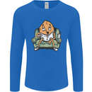 Funny Lazy Couch Potato Watchng TV Mens Long Sleeve T-Shirt Royal Blue