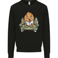 Funny Lazy Couch Potato Watchng TV Mens Sweatshirt Jumper Black