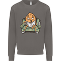 Funny Lazy Couch Potato Watchng TV Mens Sweatshirt Jumper Charcoal