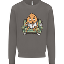 Funny Lazy Couch Potato Watchng TV Mens Sweatshirt Jumper Charcoal