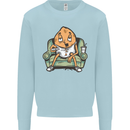 Funny Lazy Couch Potato Watchng TV Mens Sweatshirt Jumper Light Blue