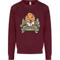 Funny Lazy Couch Potato Watchng TV Mens Sweatshirt Jumper Maroon