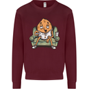 Funny Lazy Couch Potato Watchng TV Mens Sweatshirt Jumper Maroon