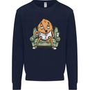 Funny Lazy Couch Potato Watchng TV Mens Sweatshirt Jumper Navy Blue