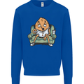 Funny Lazy Couch Potato Watchng TV Mens Sweatshirt Jumper Royal Blue