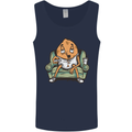 Funny Lazy Couch Potato Watchng TV Mens Vest Tank Top Navy Blue