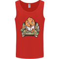 Funny Lazy Couch Potato Watchng TV Mens Vest Tank Top Red