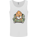 Funny Lazy Couch Potato Watchng TV Mens Vest Tank Top White