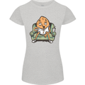 Funny Lazy Couch Potato Watchng TV Womens Petite Cut T-Shirt Sports Grey