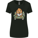 Funny Lazy Couch Potato Watchng TV Womens Wider Cut T-Shirt Black