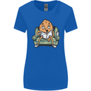 Funny Lazy Couch Potato Watchng TV Womens Wider Cut T-Shirt Royal Blue