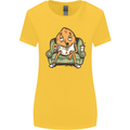 Funny Lazy Couch Potato Watchng TV Womens Wider Cut T-Shirt Yellow