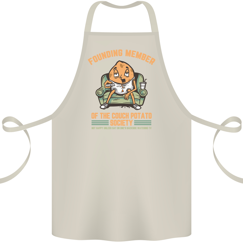 Funny Lazy Couch Potato Watchng TV & Movies Cotton Apron 100% Organic Natural