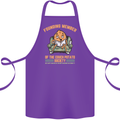 Funny Lazy Couch Potato Watchng TV & Movies Cotton Apron 100% Organic Purple
