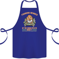 Funny Lazy Couch Potato Watchng TV & Movies Cotton Apron 100% Organic Royal Blue