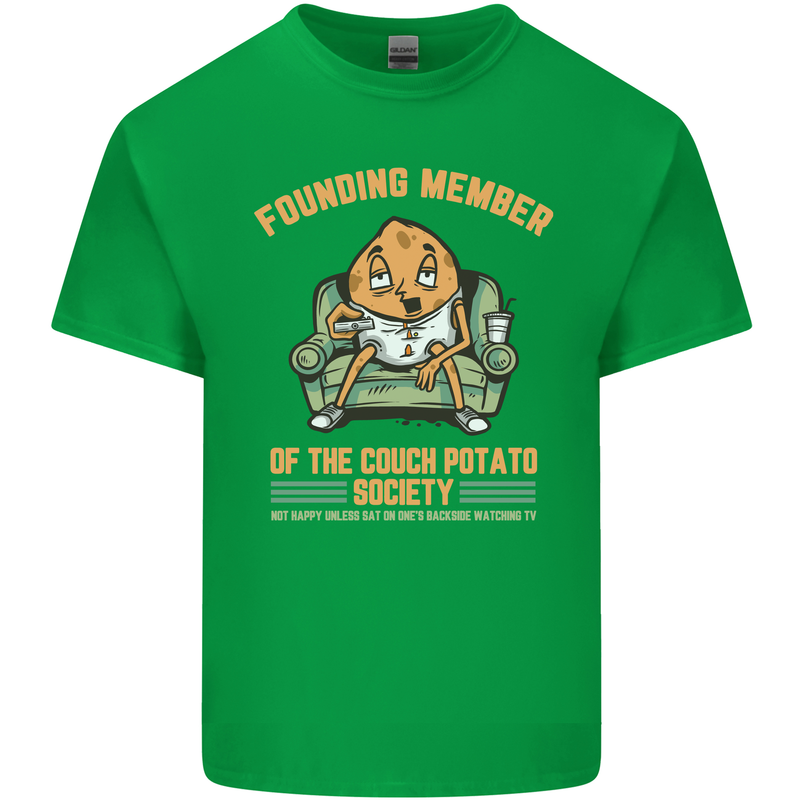 Funny Lazy Couch Potato Watchng TV & Movies Kids T-Shirt Childrens Irish Green