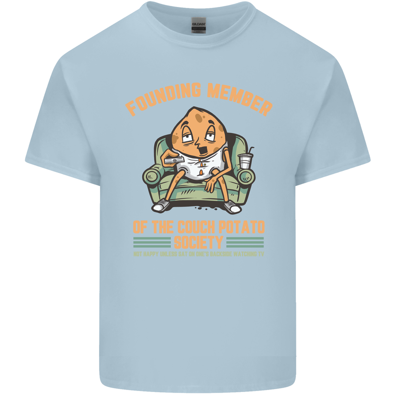 Funny Lazy Couch Potato Watchng TV & Movies Kids T-Shirt Childrens Light Blue