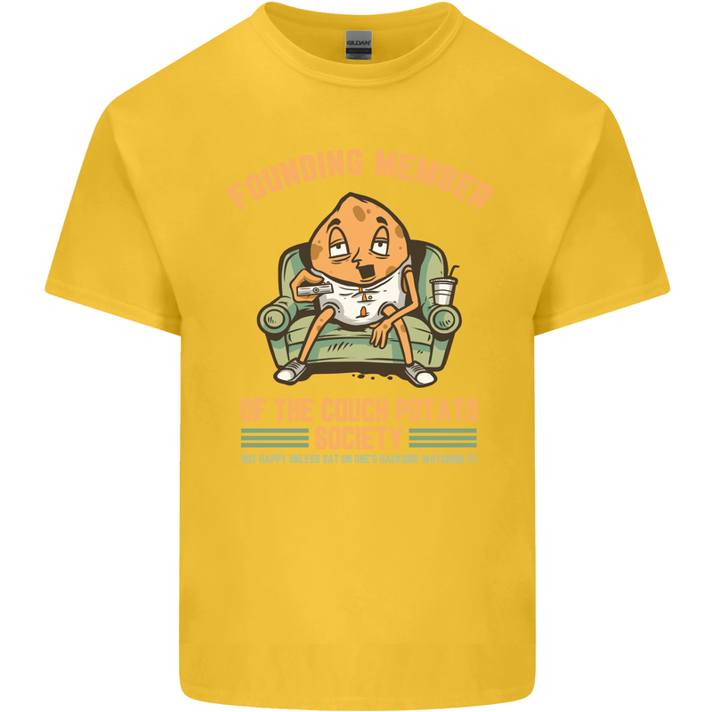 Funny Lazy Couch Potato Watchng TV & Movies Kids T-Shirt Childrens Yellow