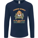 Funny Lazy Couch Potato Watchng TV & Movies Mens Long Sleeve T-Shirt Navy Blue