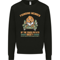 Funny Lazy Couch Potato Watchng TV & Movies Mens Sweatshirt Jumper Black