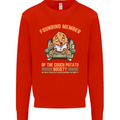Funny Lazy Couch Potato Watchng TV & Movies Mens Sweatshirt Jumper Bright Red