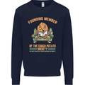 Funny Lazy Couch Potato Watchng TV & Movies Mens Sweatshirt Jumper Navy Blue