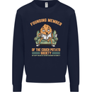 Funny Lazy Couch Potato Watchng TV & Movies Mens Sweatshirt Jumper Navy Blue